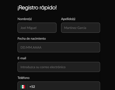 Llena el formulario: