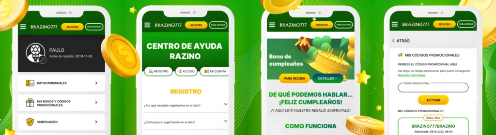 Aplicación de Brazino 777 Casino para Android e iOS