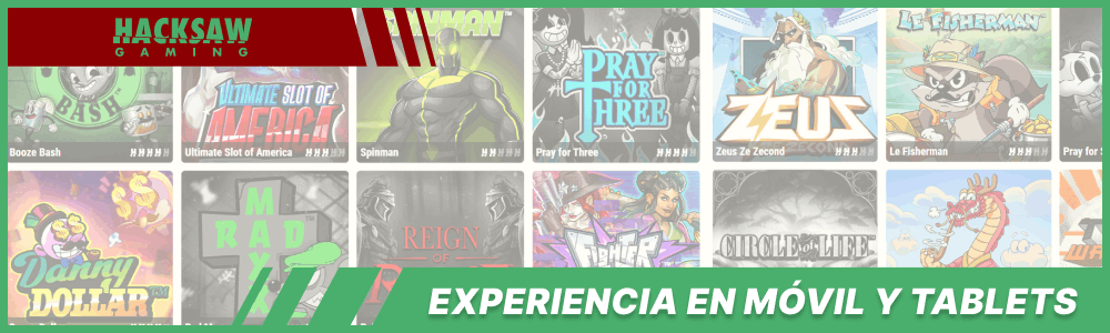 Juegos Hacksaw Gaming en Móvil y Tablets