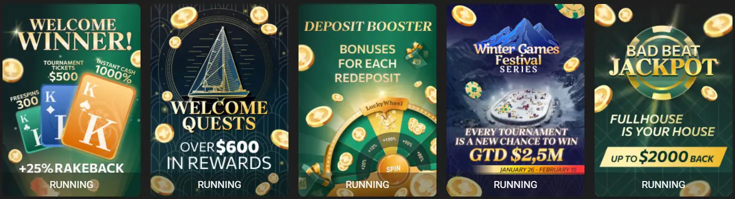 Bonos y promociones de FullHouseCrypto Poker