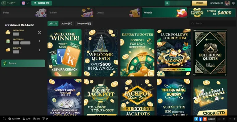 Página de bonos de póquer de FullHouseCrypto